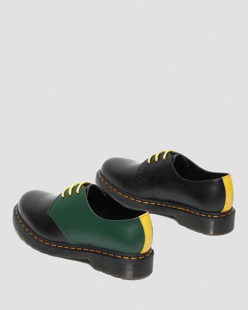 Men's Dr Martens 1461 Contrast Smooth Leather Oxfords Shoes Black | AU 589CTV